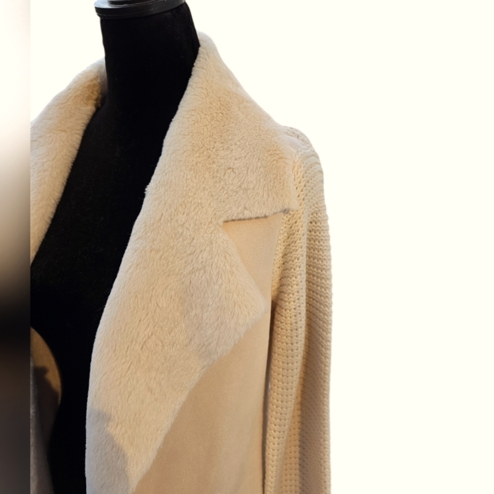 Stella & Lorenzo faux fur suede jacket small - Picture 2 of 16